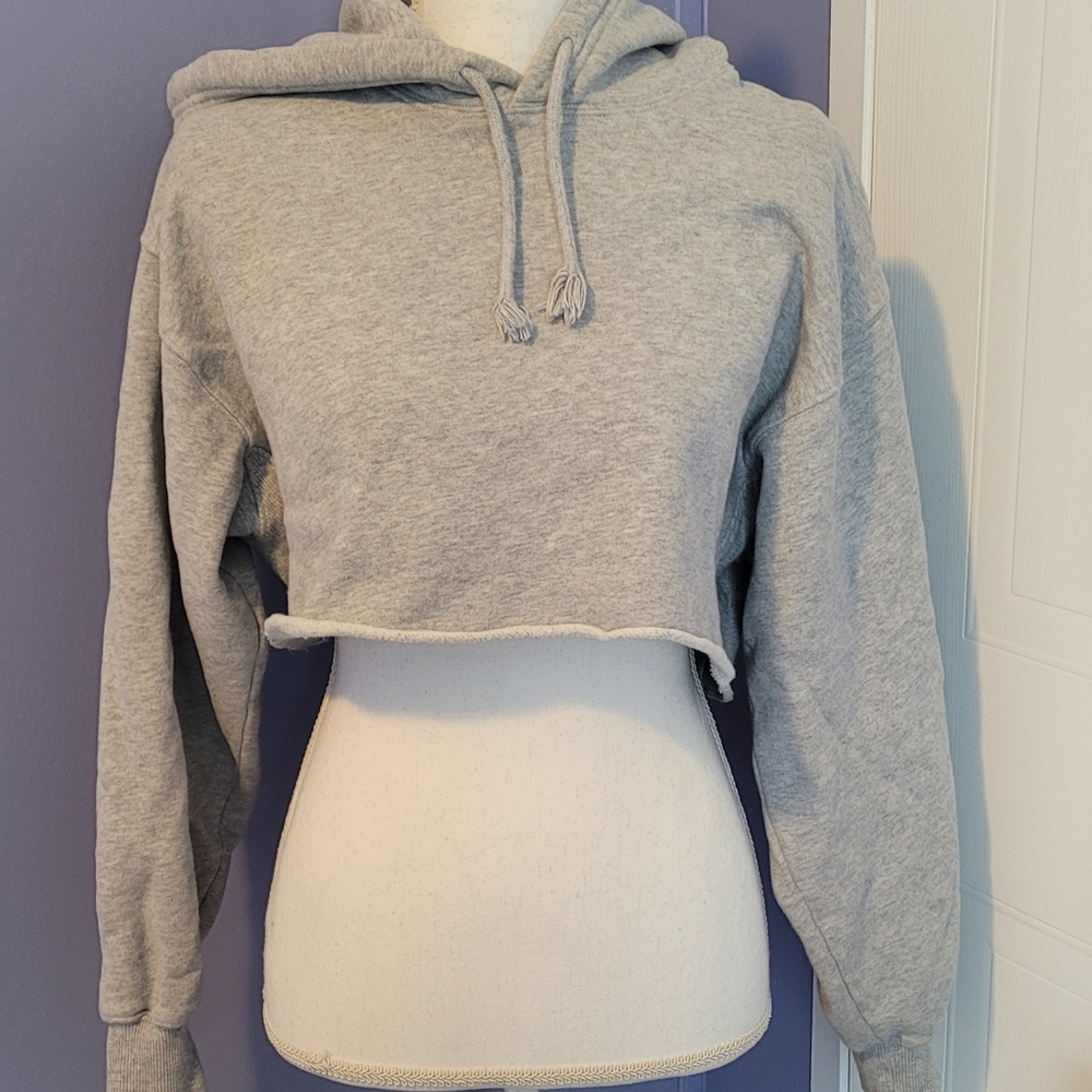 TNA Heather Gray Cropped Hoodie